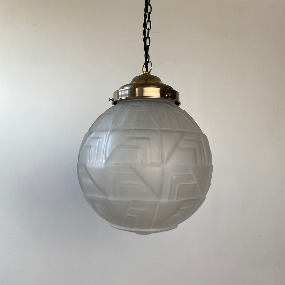 ANCIENNE LAMPE SUSPENSION LAMPE ART-DECO XL VINTAGE Décoration