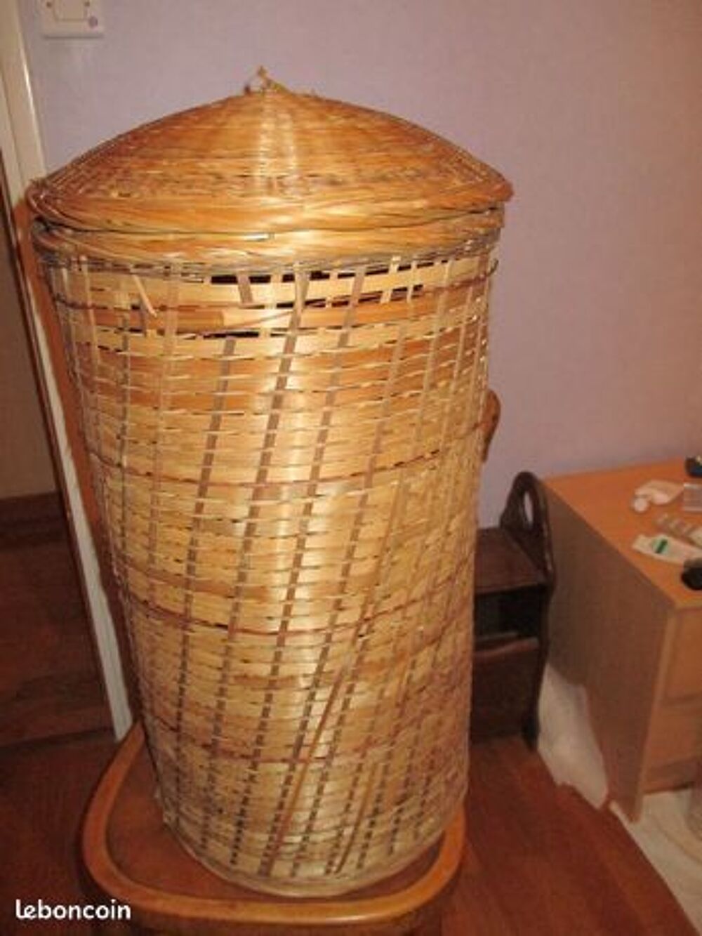 grande corbeille en osier et petit panier osier bon &eacute;tat Décoration