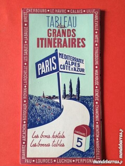Carte des grands itinéraires 1956 5 Nice (06)