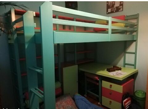 Lit mezzanine 1 place avec bureau 130 Cran-Gevrier (74)