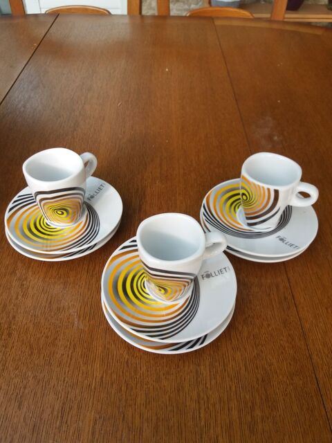 12 tasses FOLLIET collection  ELLIPTIK  La Fert� (39)