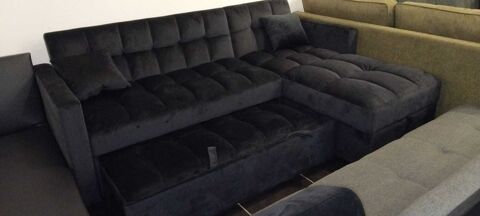 Canap� convertible noir avec espace de rangement 430 Villemomble (93)