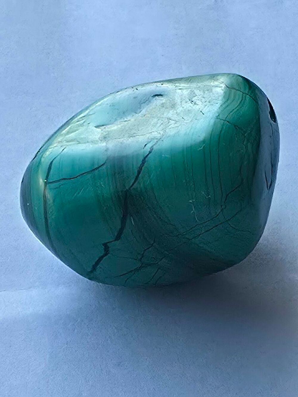 Malachite Naturelle du Katanga (RDC)-Splendide Galet Poli 37g 