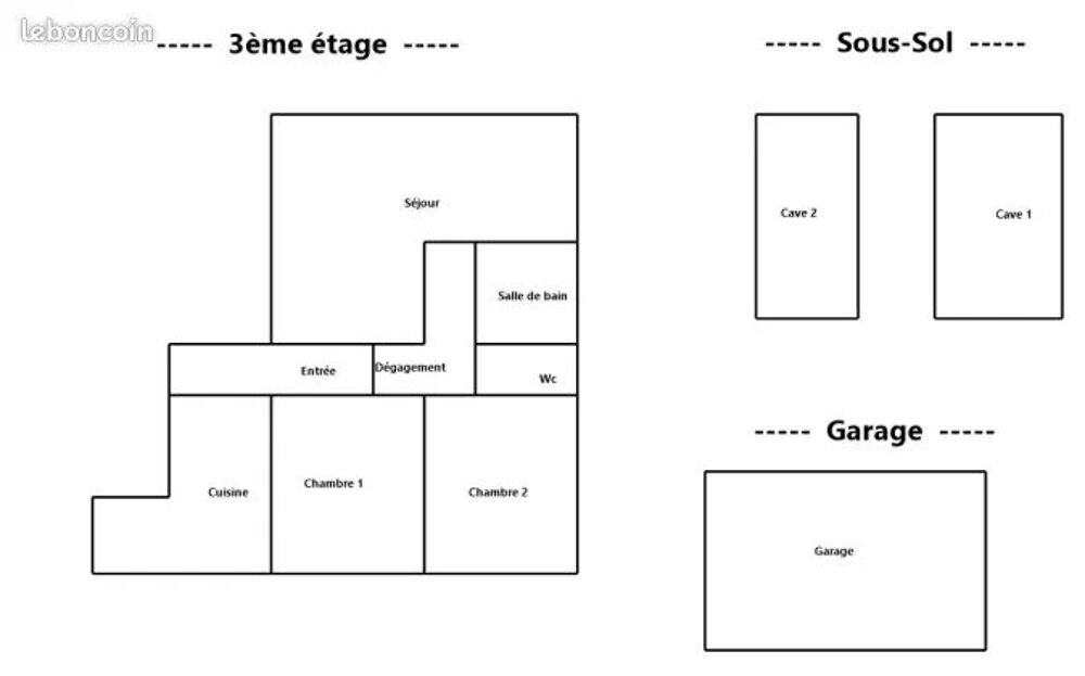 Vente Appartement T3 de 67m2 + garage + caves Saint-andré-lez-lille