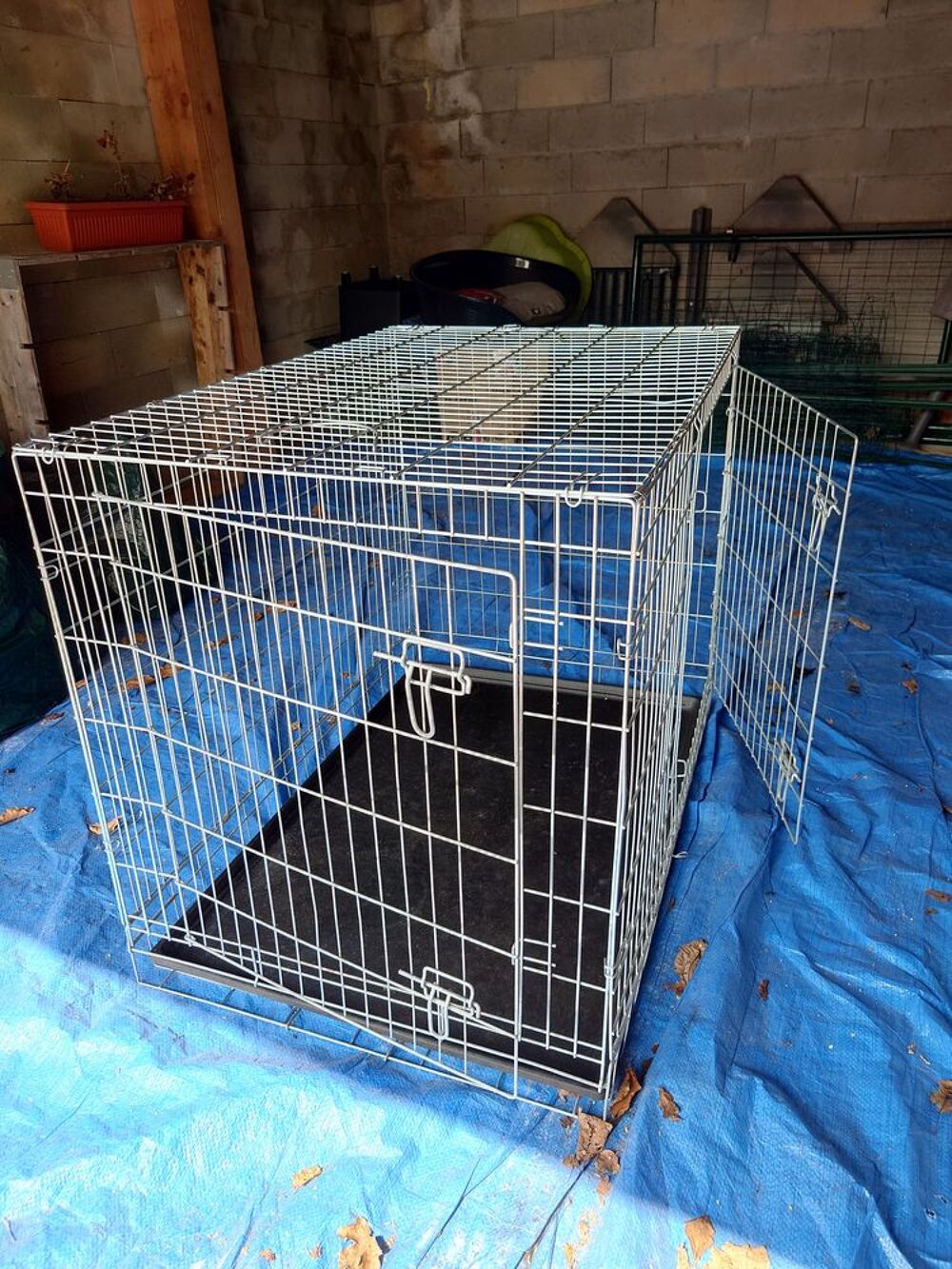   Cage de transport pour chien avec 2 portes 115 x 77 x 75 cm 