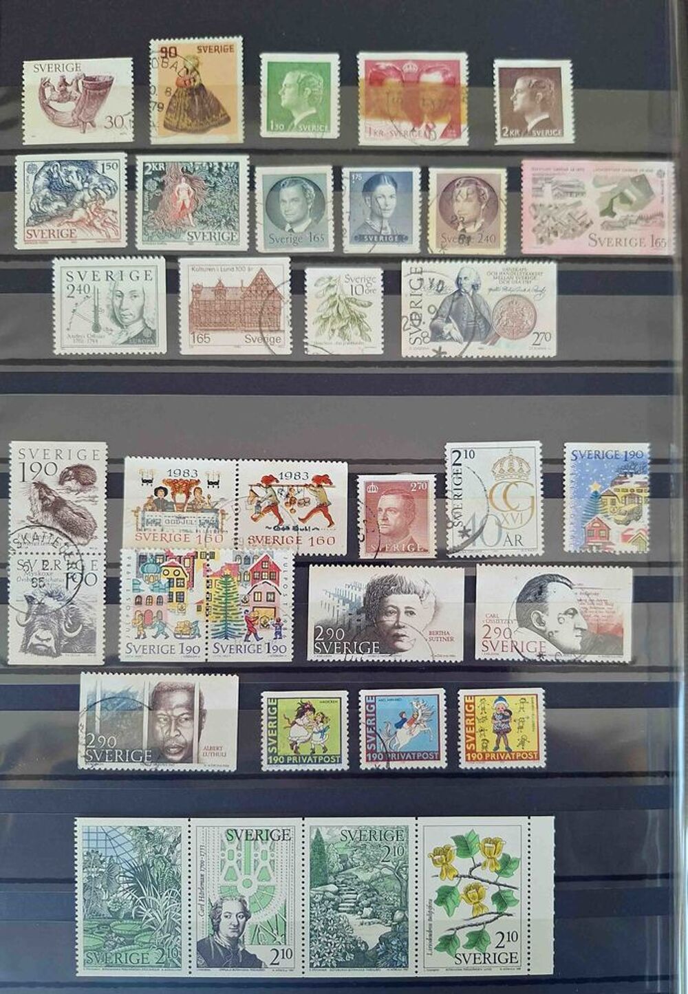 S&eacute;rie de timbres de collection de Su&egrave;de 