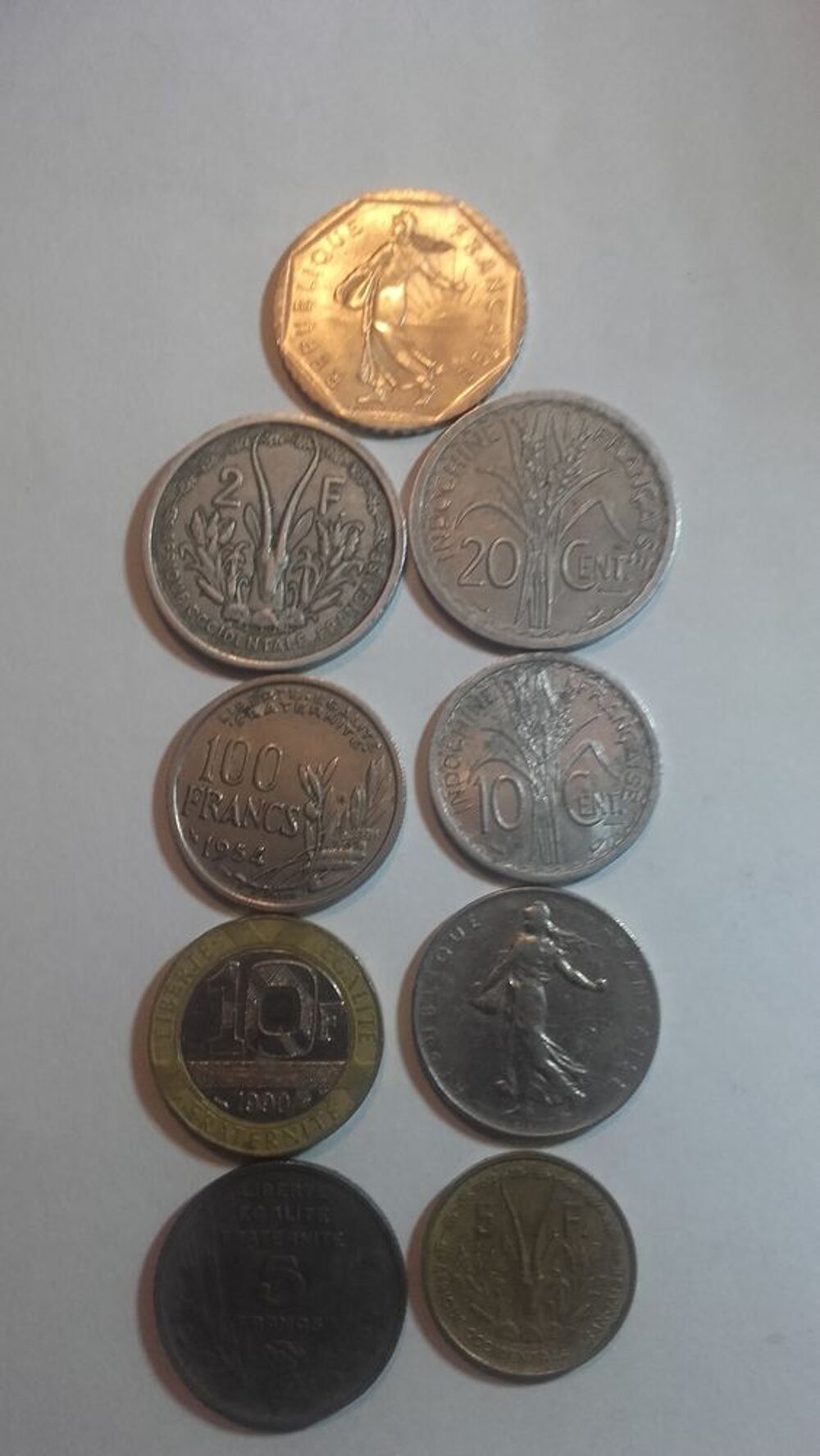 Lot de 9 pi&egrave;ces Fran&ccedil;aises diverses. 