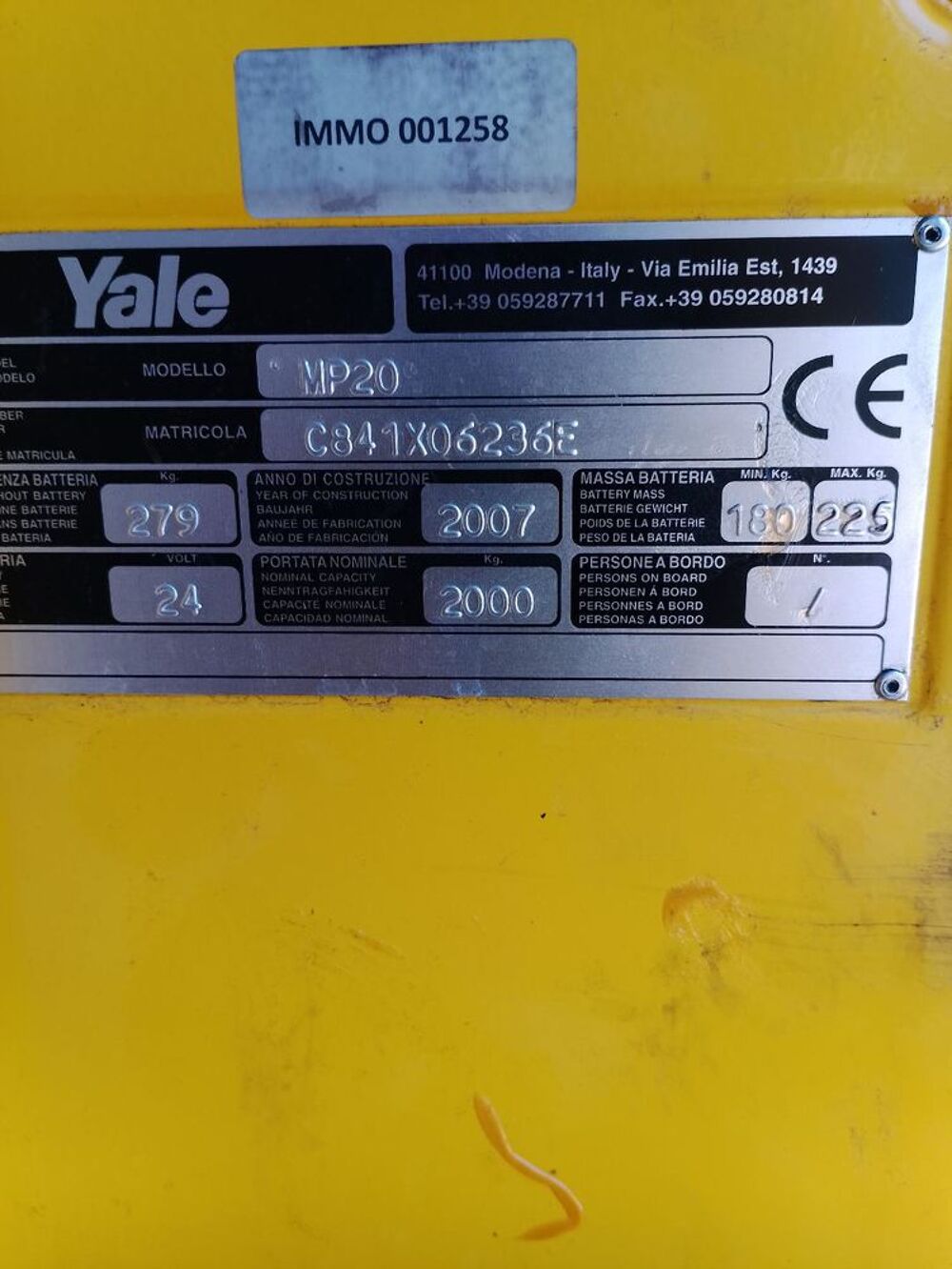 Yale Transpalette haute lev&eacute;e 2T MP20 et un mp 18 ac Bricolage