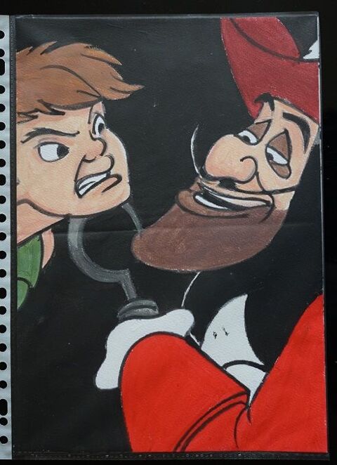 bl - peinture - crochet et peter pan - sur papier aquarelle 4 Fougères (35)