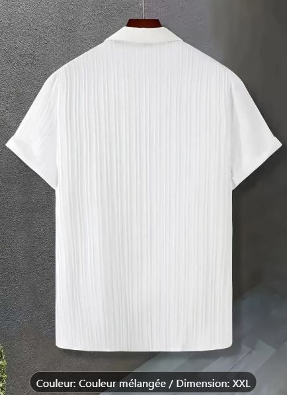5 chemises homme &agrave; manches courtes d&eacute;contract&eacute;es - Polyester Vêtements