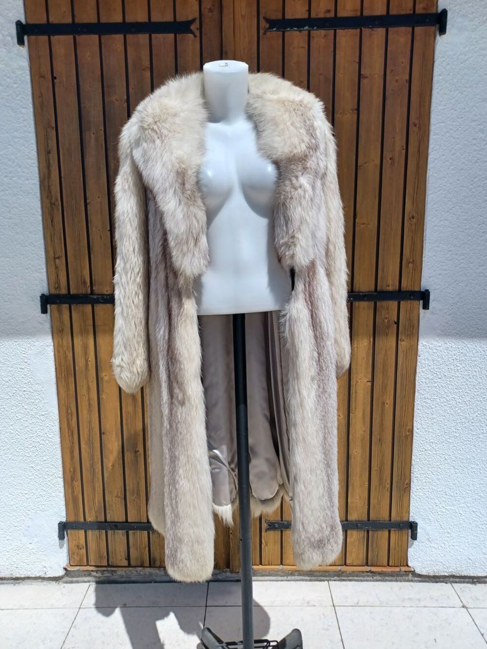 Superbe Manteau De Fourrure Renard Bleu Long Ancien Vêtements