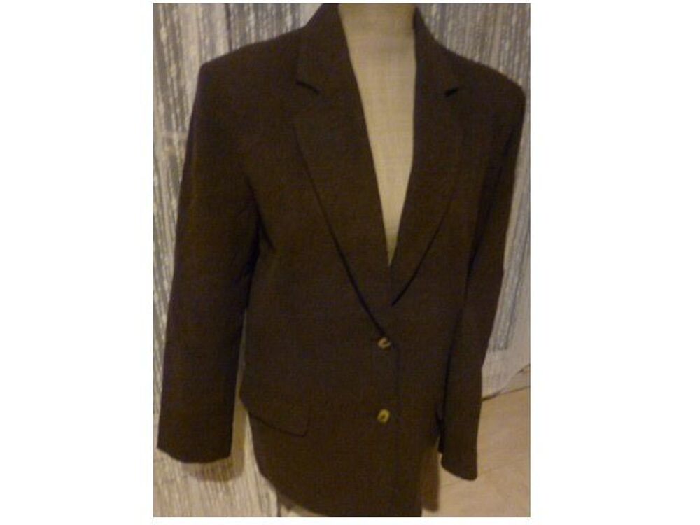 VESTE laine marron - VESTE cuir - 40 - zoe Vêtements