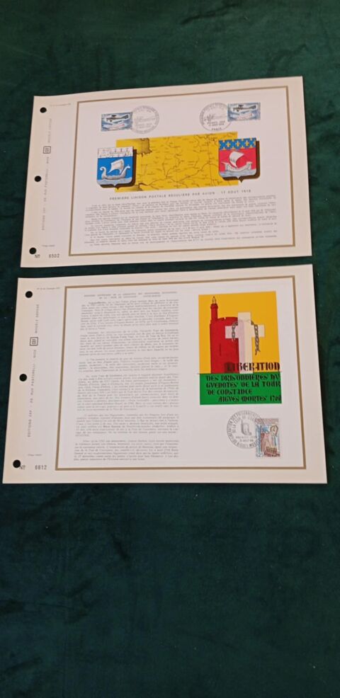 2 Feuilles cartonn�es Premier Jour CEF  1968 5 Valros (34)