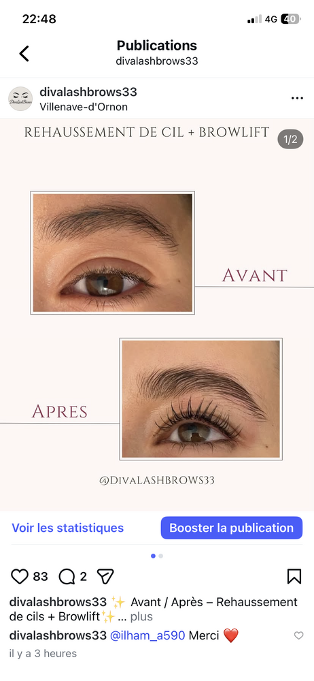   Rehaussement de cils / Browlift 