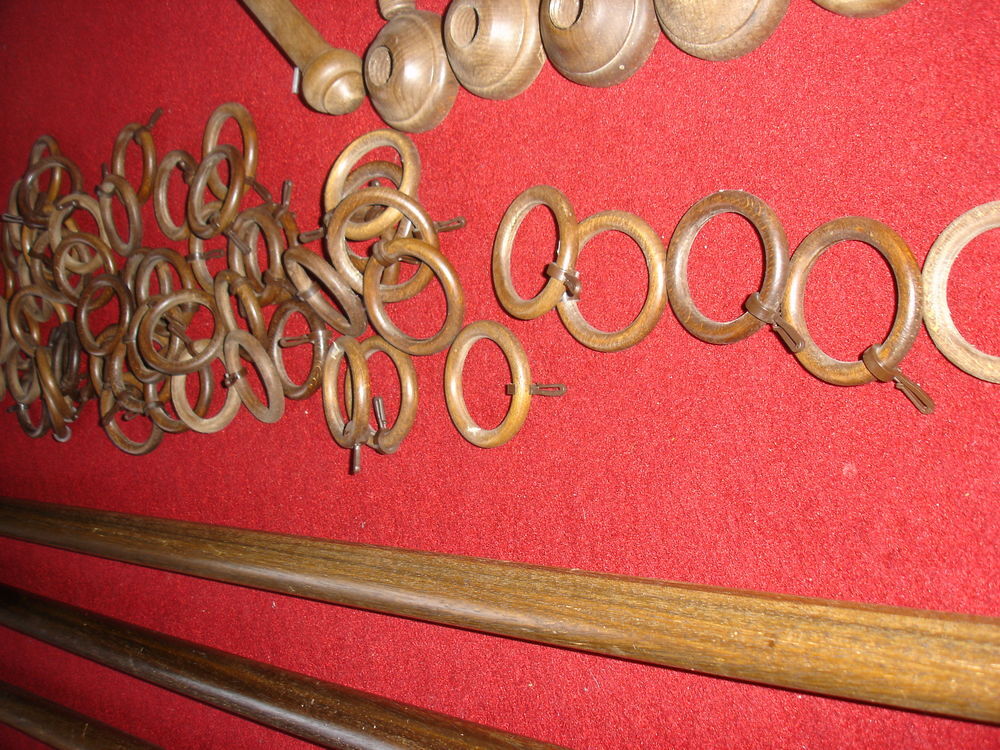 5 BARRES DE RIDEAUX EN BOIS AVEC ACCESSOIRES Décoration