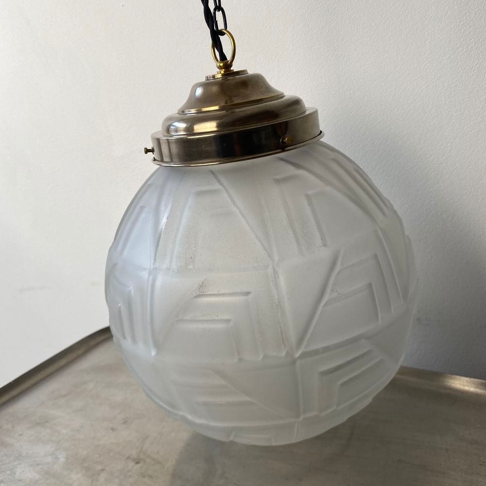 ANCIENNE LAMPE SUSPENSION LAMPE ART-DECO XL VINTAGE Décoration