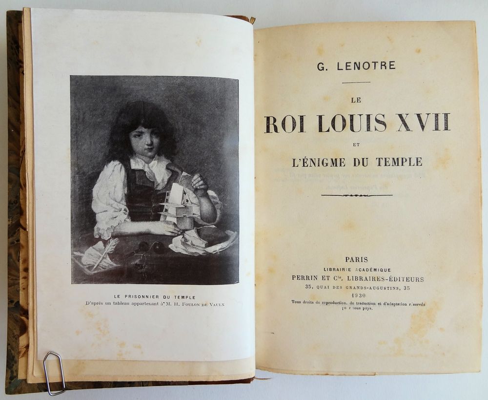 LE ROI LOUIS XVII PAR G.LENOTRE 1930 