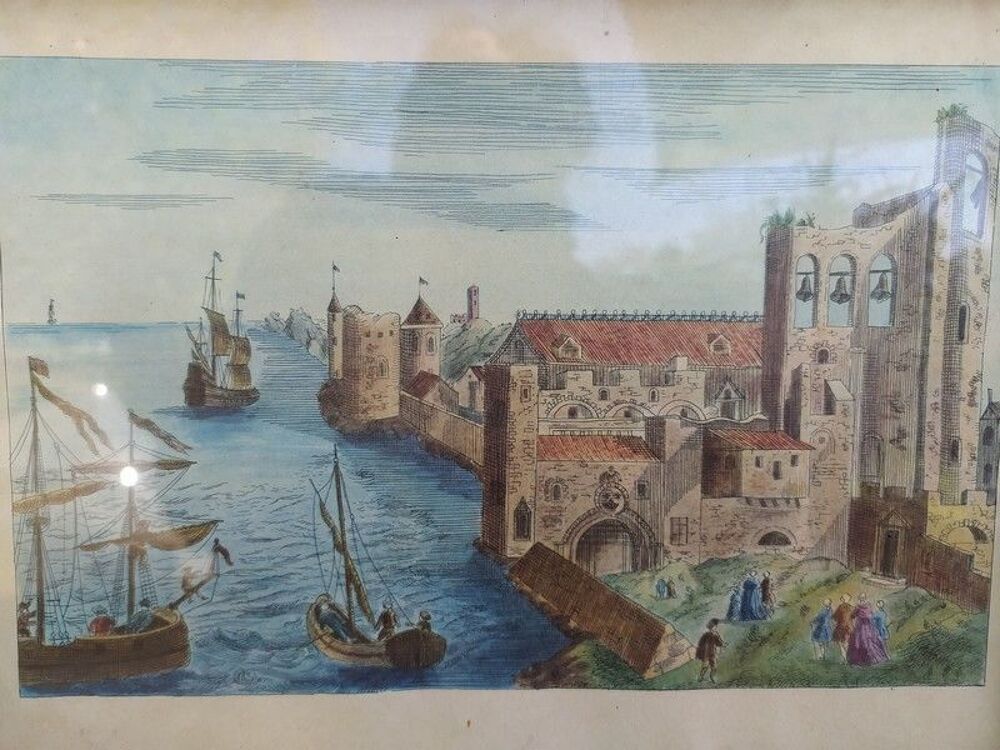 Ancienne Gravure Vue d'Optique La Major de Marseille 