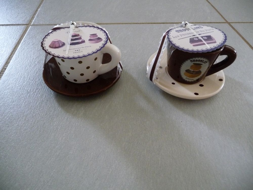 2 petites tasses bougeoirs Neuves Décoration