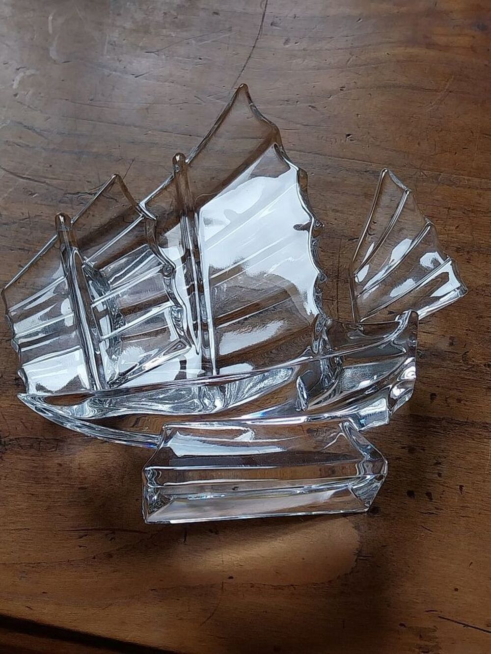 Bateau &agrave; voile Jonque en verre vintage Décoration