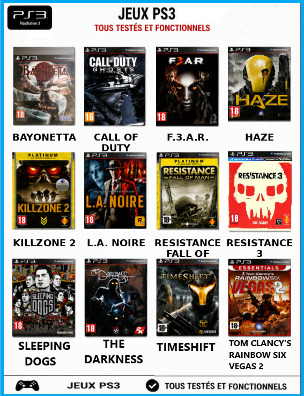 JEUX PS3 Consoles et jeux vidéos