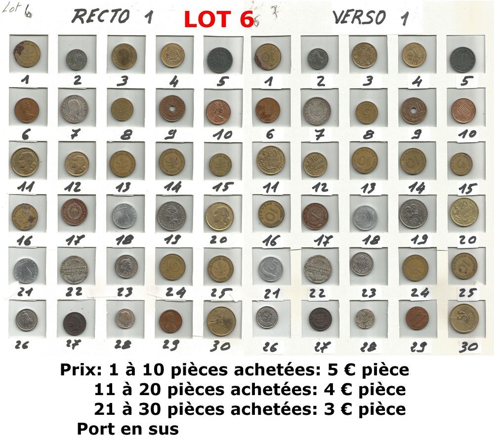 Monnaies de collection en lot 