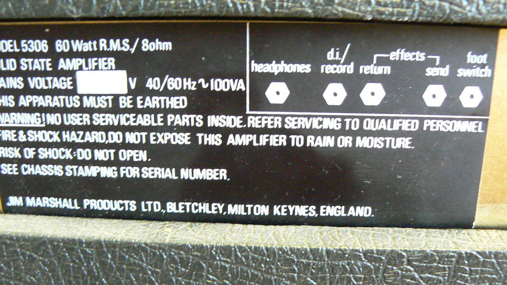 Marshall Model 5306 ampli clavier Audio et hifi
