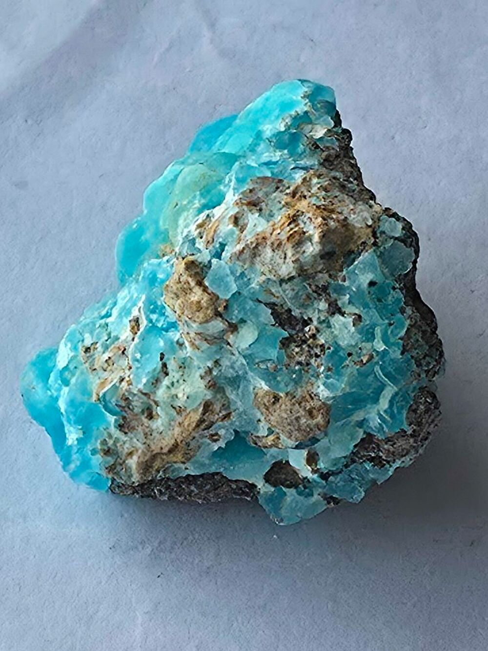 Magnifique H&eacute;mimorphite Bleue Mamelonn&eacute;e sur Matrice-RDC 18g 