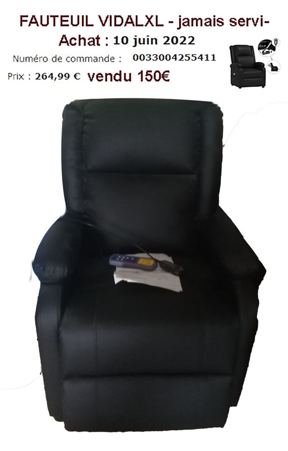 Fauteuil &eacute;lectrique Vidal XLneuf Meubles