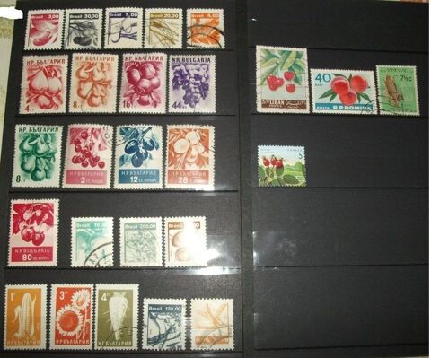 Lot de 26 Timbres diff�rents et oblit�r�s  Fruits et L�gumes 1 Aillevillers-et-Lyaumont (70)