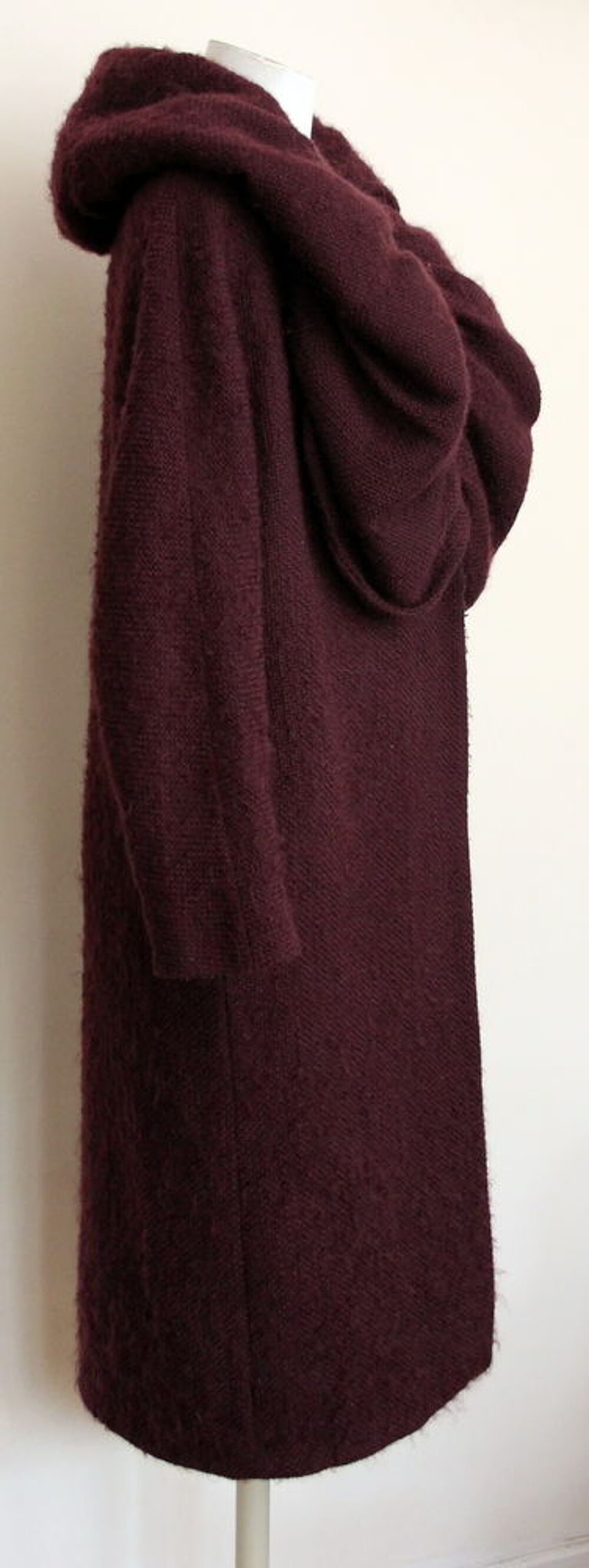 Manteau mohair et laine prune DRIES VAN NOTEN T.S. Vêtements