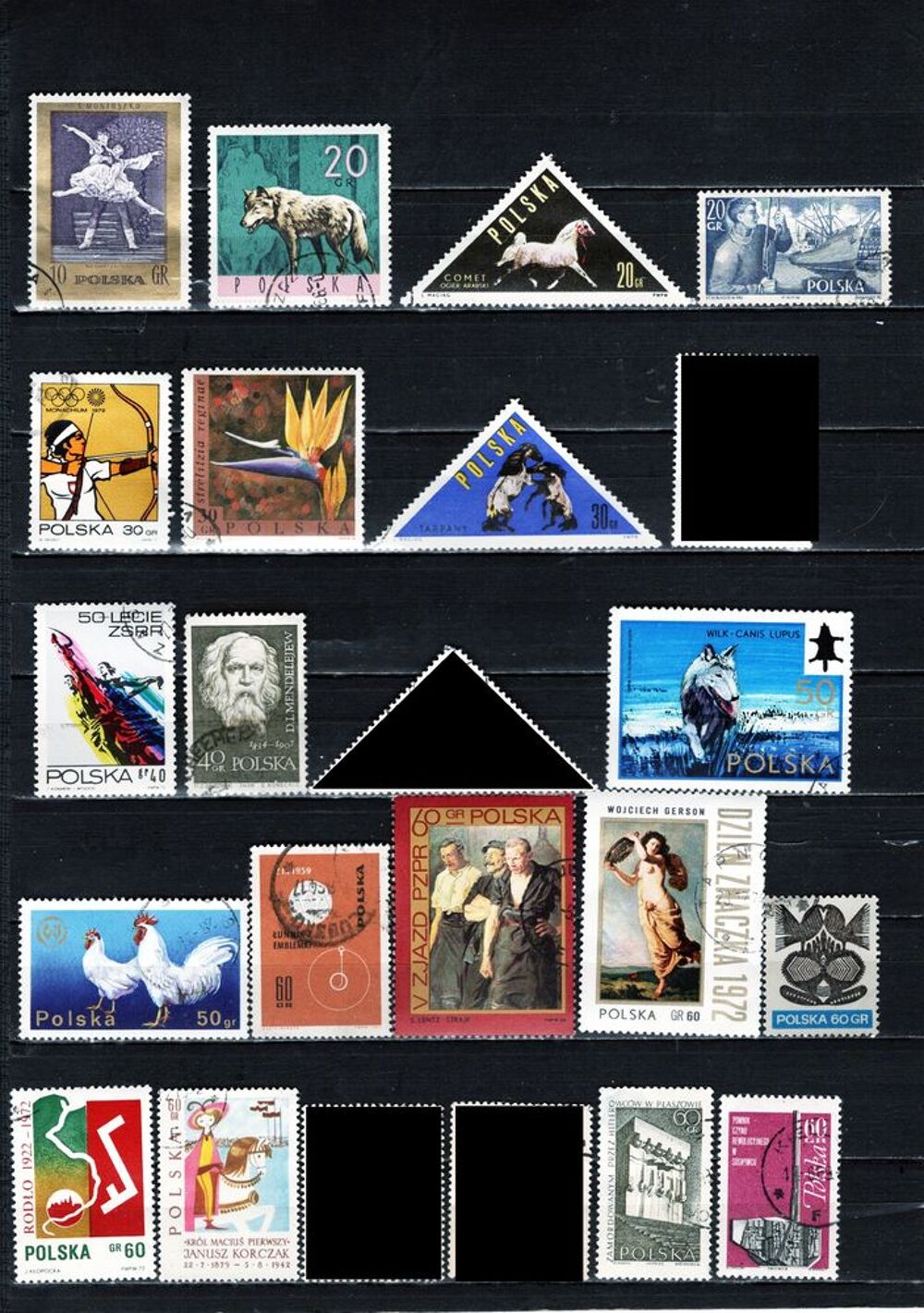 lot de 47 timbres de POLOGNE 
