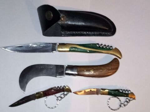 Lot de 2 couteau Laguiole + 2 porte-cl�s la gueule 30 Cr�hange (57)