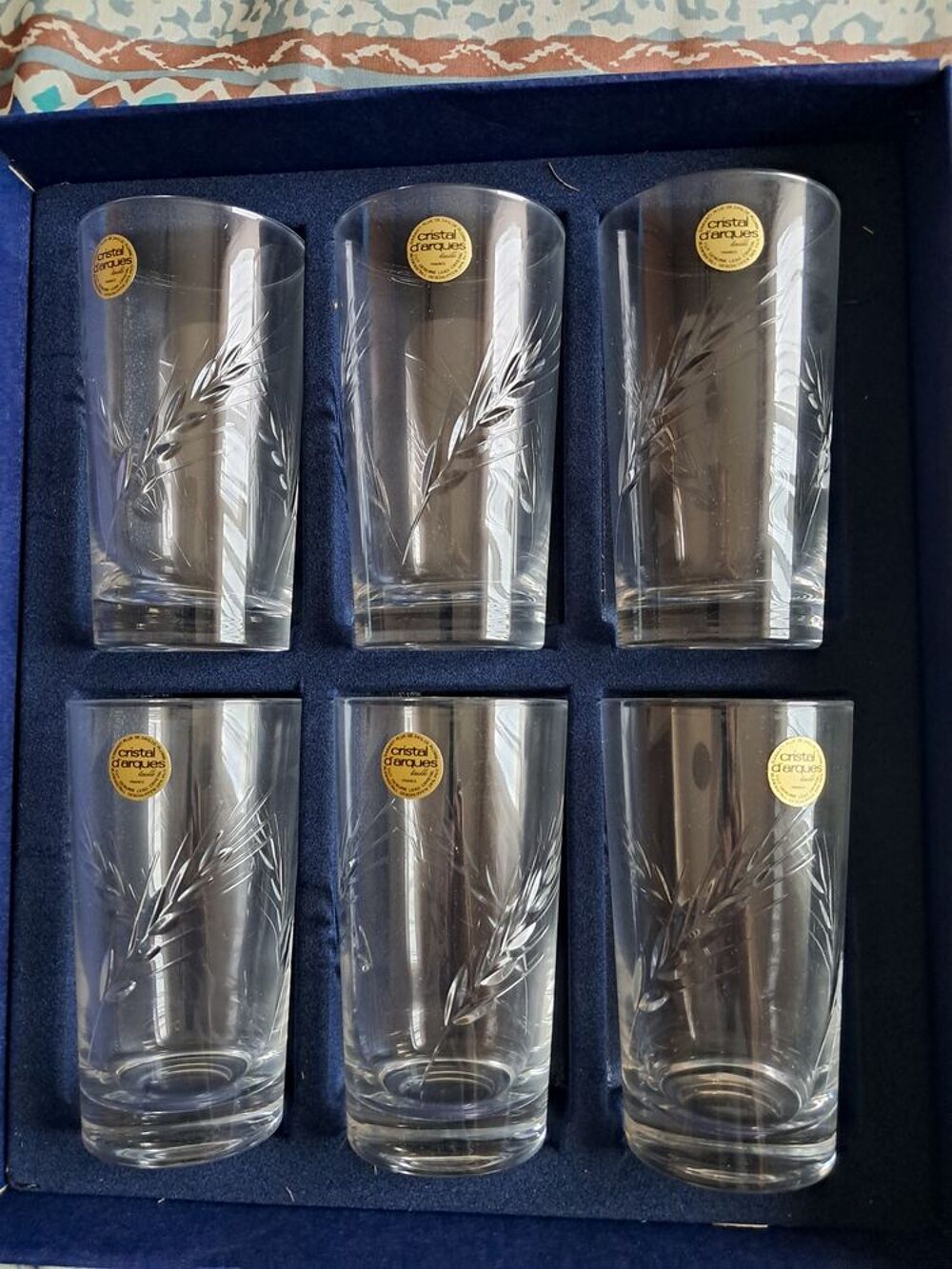 Coffret de 6 verres hauts en cristal taill&eacute; Cuisine