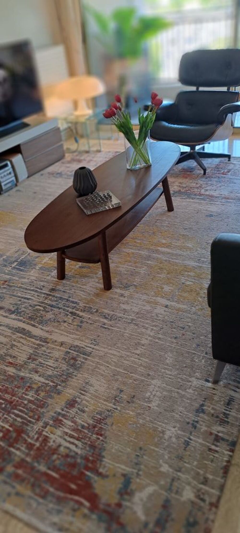 TABLE BASSE OVALE EN BOIS DE SALON Meubles