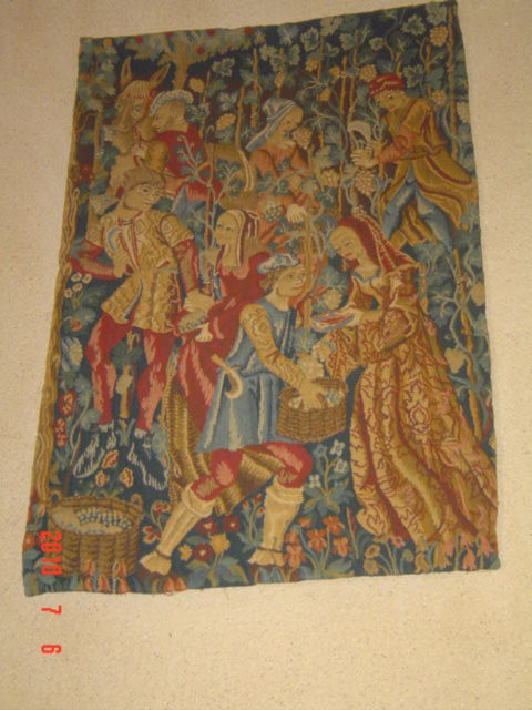 2 Tapisseries au point de Tournai en laine,   le dressage  0 Le Mans (72)