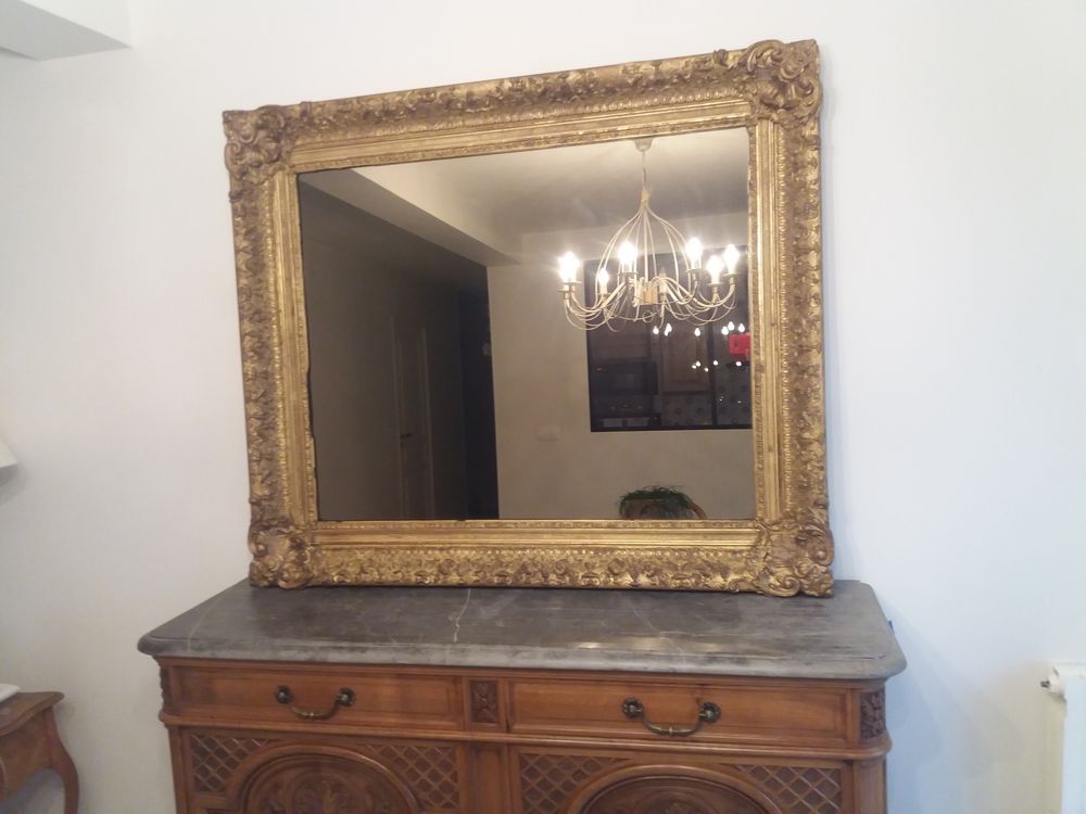 Grand miroir ancien Large cadre 126 x107 Dcoration