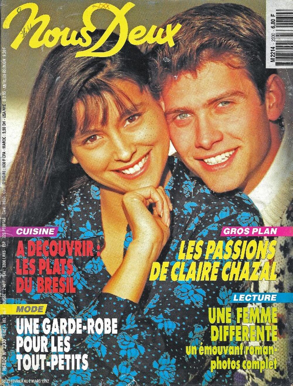 NOUS DEUX Magazine n&deg;2330 1992 Claire CHAZAL Livres et BD