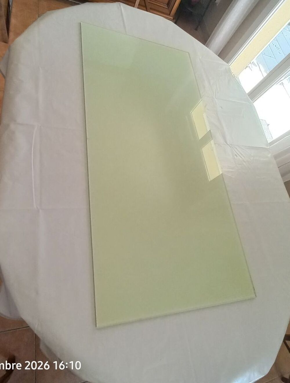 Table basse vintage ann&eacute;es 70 inox et verre 110 x 55 cm Meubles