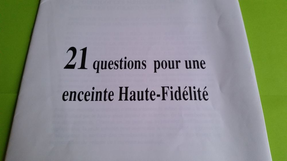 21 QUESTIONS CABASSE Audio et hifi