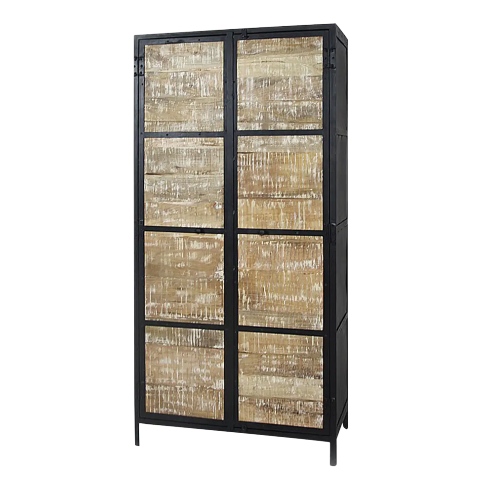 ARMOIRE METAL ET BOIS DE MANGUIER Maison du mon Meubles