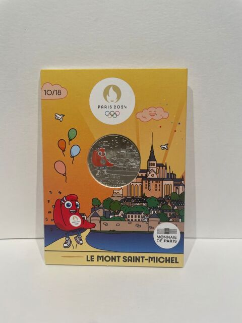 Mascotte JO Paris 2024 10e argent   le Mont Saint-Michel   25 Dourdan (91)