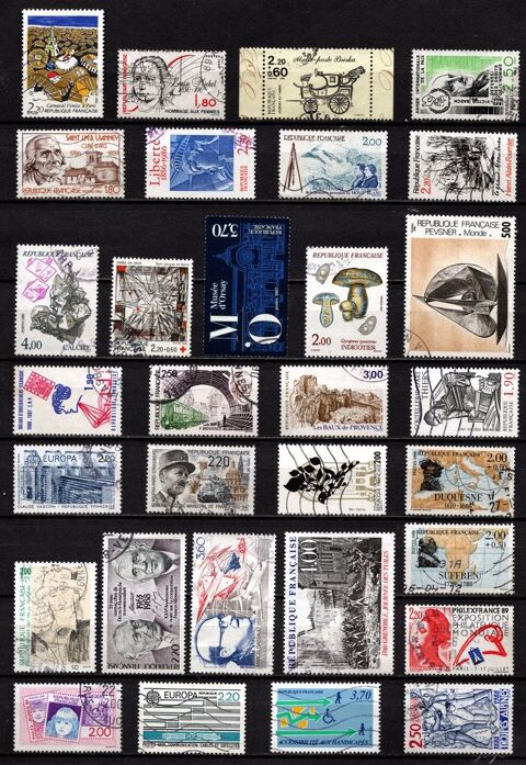 Lot timbres France oblitrs de 1986/88, TB 2 Cholet (49)