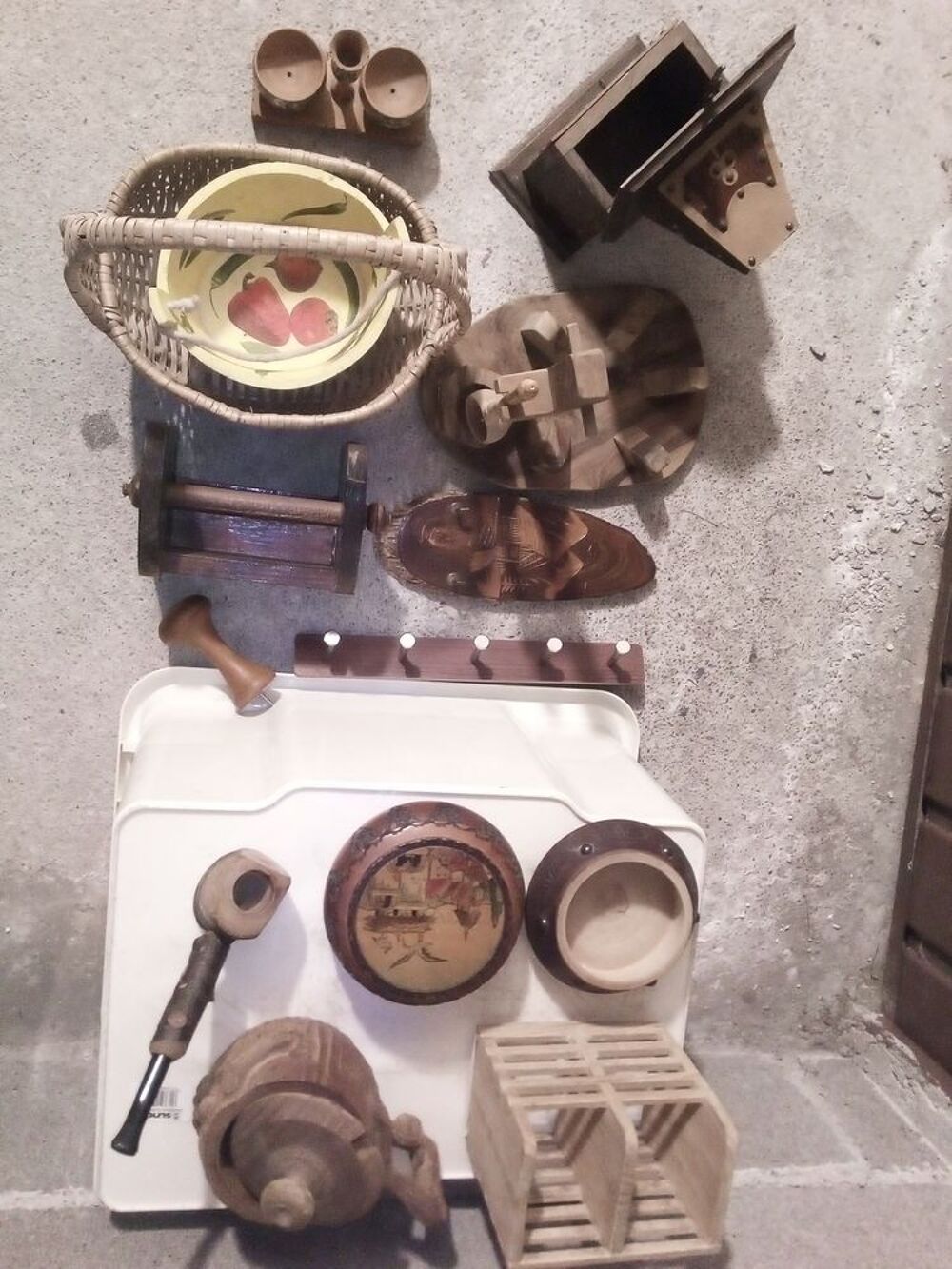 Lot divers objets bois Décoration
