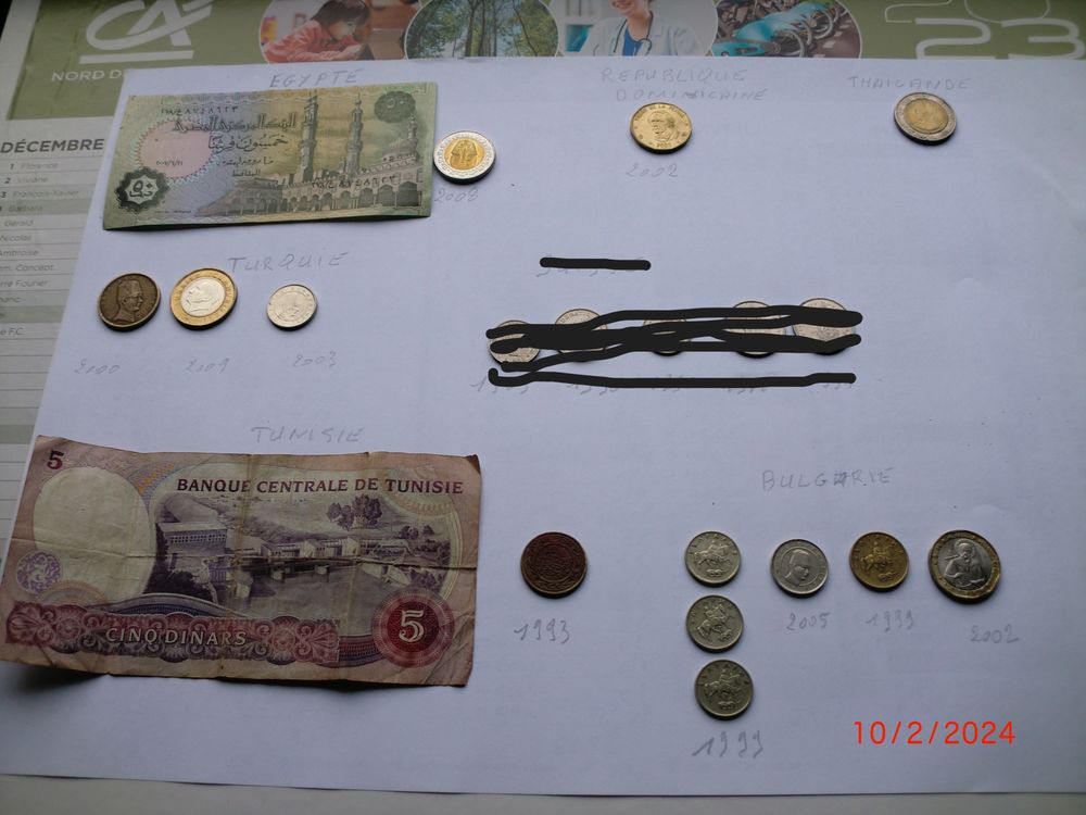 monnaie des vacances 
