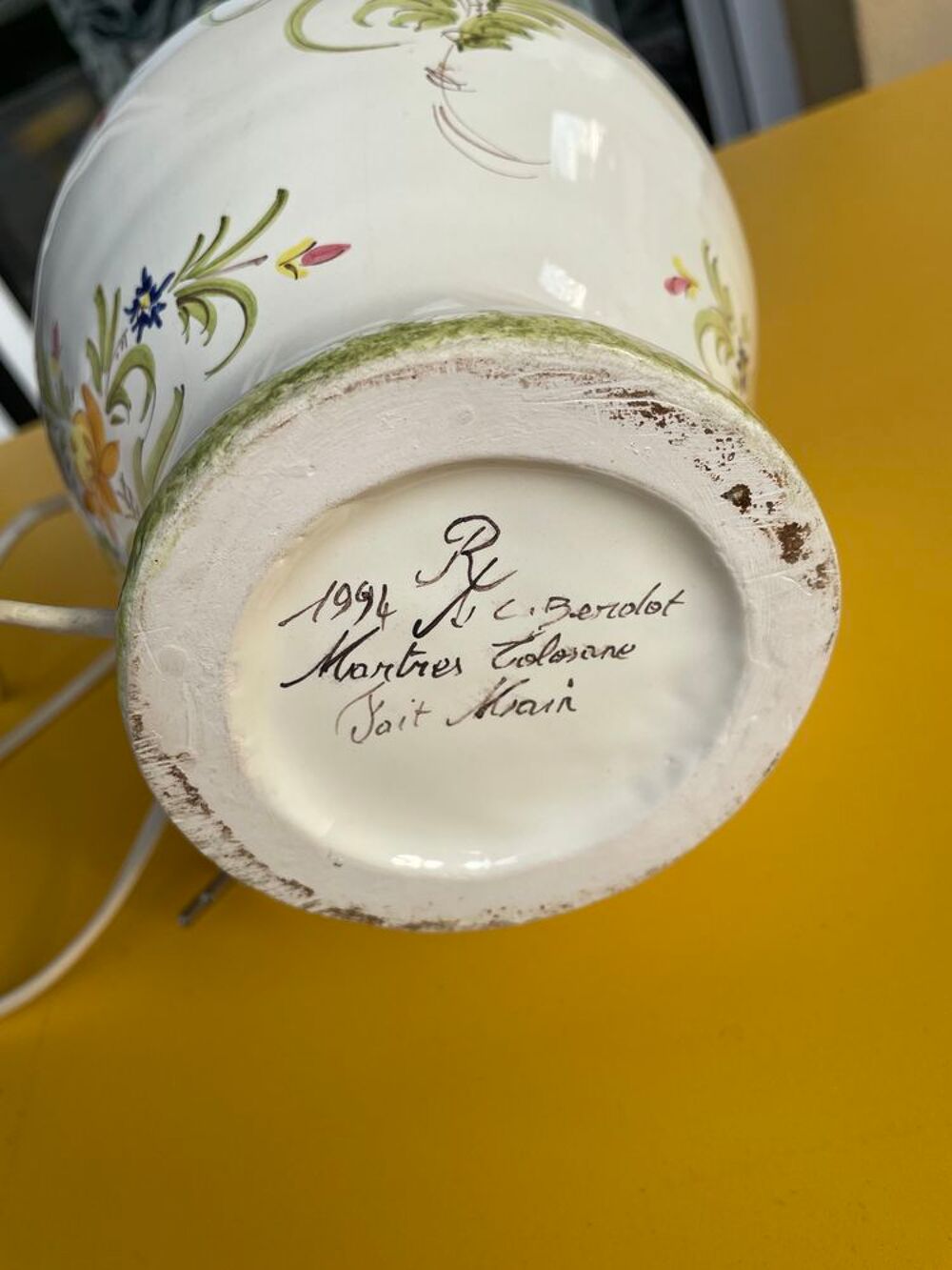 Support de lampe en faience Décoration