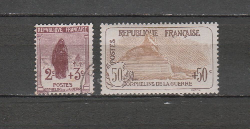 FRANCE N&deg; 148 &amp; 153 = 2 TIMBRES NEUF* &amp; OBLITERE DE 1917 