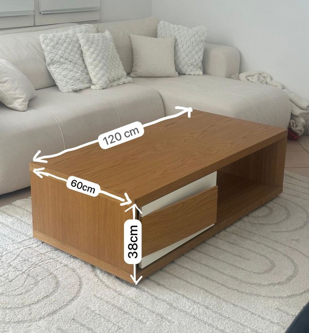 Table basse moderne effet bois avec rangement Meubles