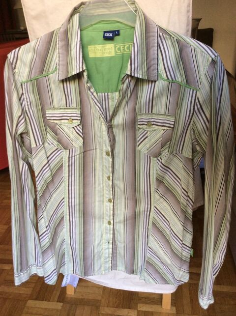 Chemisier ray vert et marron 1 Paris 17 (75)