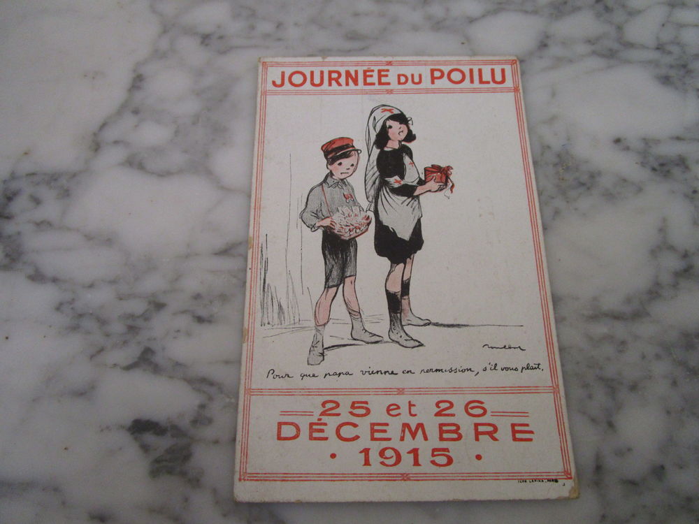vieille carte journee du poilu numerotee"25-26 decembre 1915 